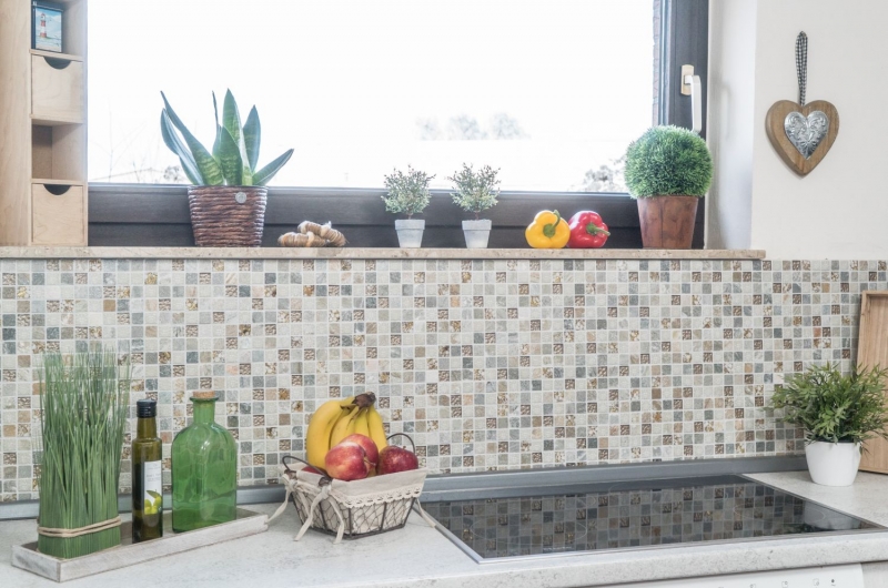 Muestra de mano mosaico azulejo Azulejo backsplash Translúcido oro beige Mosaico de vidrio Cristal piedra oro beige estructura MOS83-CR27_m