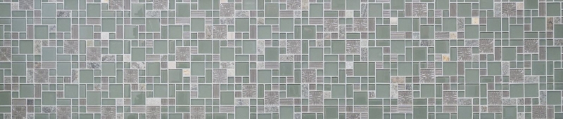 Muestra de mano mosaico azulejo azulejo backsplash gris translúcido combinación mosaico de vidrio Crystal piedra claro gris mate MOS88-MC669_m
