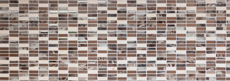 Muestra de mano mosaico azulejo espejo translúcido marrón plata rectángulo vidrio mosaico cristal piedra marrón MOS87-SM78_m