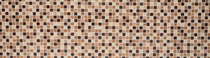 Muestra de mano mosaico azulejo Azulejo backsplash Translúcido beige marrón Mosaico de vidrio Piedra de cristal beige marrón MOS92-1206_m