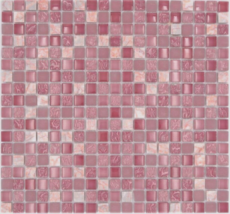 Muestra de mano mosaico azulejo translúcido rosa cristal mosaico piedra rosa BAÑO WC cocina PARED MOS92-1002_m