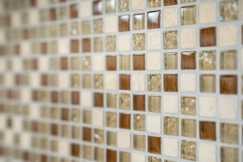 Muestra de mano mosaico azulejo azulejo backsplash translúcido beige vidrio mosaico cristal piedra beige MOS92-1204_m