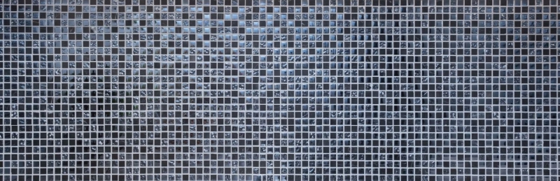 Muestra de mano azulejo mosaico Azulejo backsplash Gris translúcido negro Mosaico de vidrio Piedra de cristal gris negro MOS92-0302_m