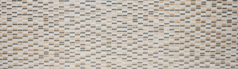 Muestra de mano mosaico azulejo azulejo backsplash translúcido beige varillas vidrio mosaico cristal piedra beige MOS87-1412_m
