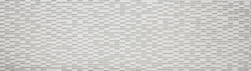 Muestra de mano mosaico azulejo azulejo backsplash blanco translúcido varillas mosaico de vidrio Cristal piedra blanco blanco mate MOS87-1401_m