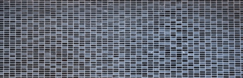Muestra de mano mosaico azulejo azulejo backsplash gris translúcido varillas mosaico de vidrio Crystal piedra gris mate negro MOS87-1403_m