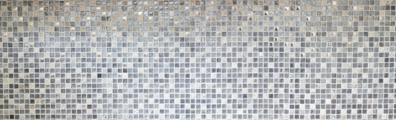 Muestra de mano mosaico azulejo espejo translúcido blanco plata negro vidrio mosaico Cristal piedra blanco plata negro estructura MOS92-Z02EU_m