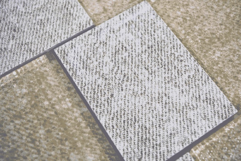Muestra de mano mosaico azulejo translúcido cerámica beige rectángulo mosaico de vidrio Crystal cerámica beige MOS88J-1202_m