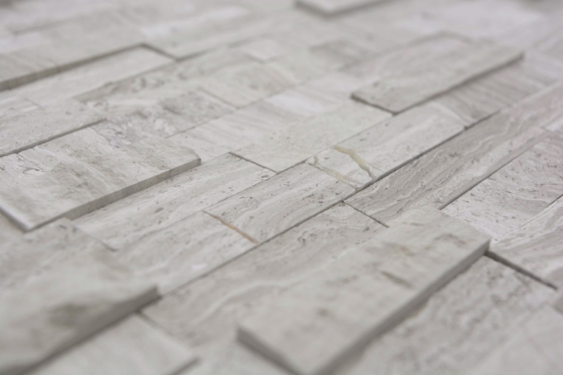 Muestra de mano mosaico azulejo azulejo backsplash autoadhesivo mármol piedra natural gris blanco crema piedra natural blanco madera MOS200-0120_m