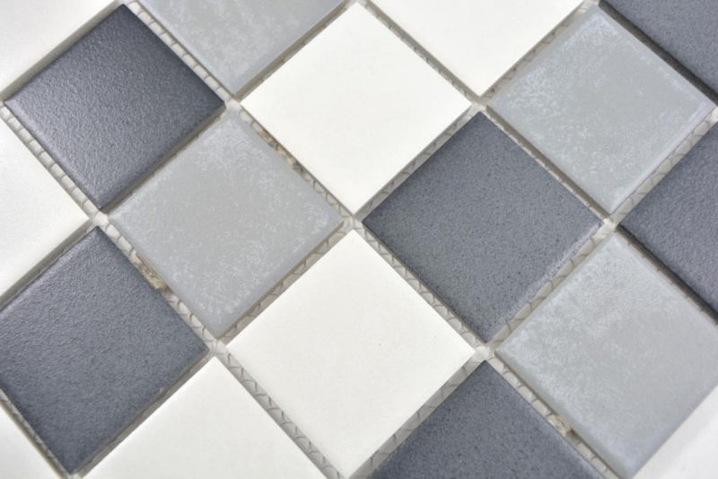 Muestra de mano cerámica mosaico azulejo backsplash antiguo blanco gris antracita pared azulejo cocina baño azulejo MOS14-0123_m