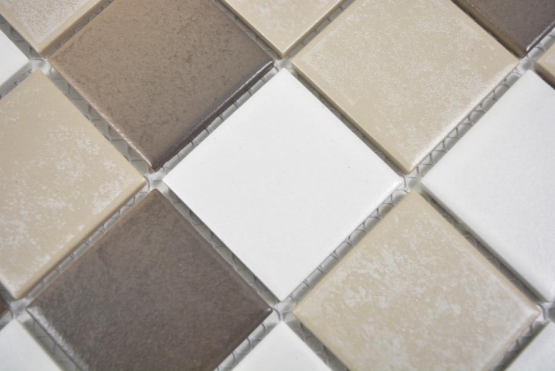 Muestra de mano mosaico antiguo blanco beige marrón pared azulejo cocina azulejo backsplash MOS14-1213_m