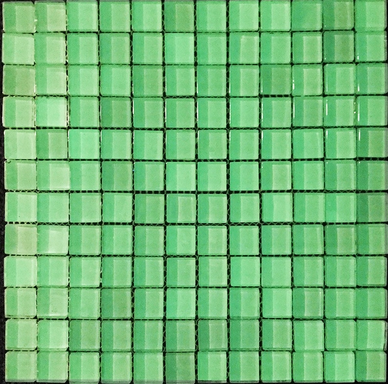 Muestra de mano transparente cristal mosaico azul fluorescente pared azulejo backsplash cocina baño MOS88-0104_m