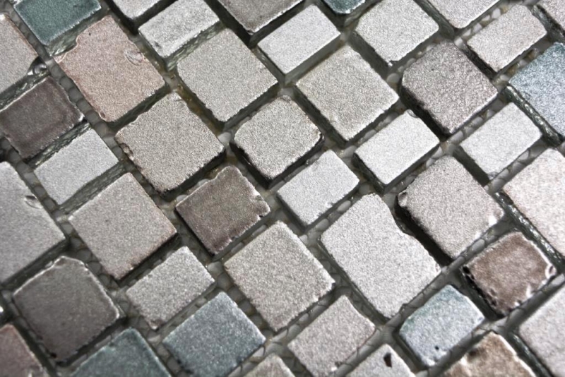 Muestra de mano transparente cristal mosaico mosaico de vidrio gris beige pared azulejo backsplash cocina baño MOS85-0212_m
