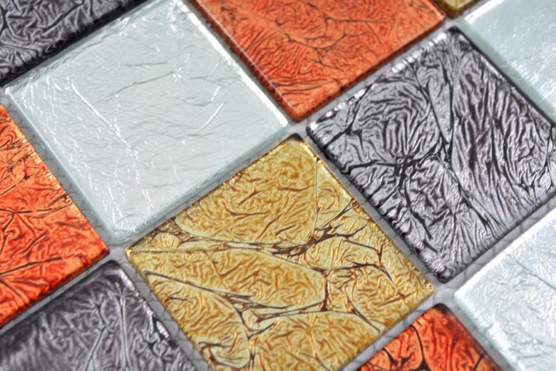 Muestra de mano transparente cristal mosaico oro plata negro rojo estructura pared azulejo espejo cocina baño MOS73-71739_m