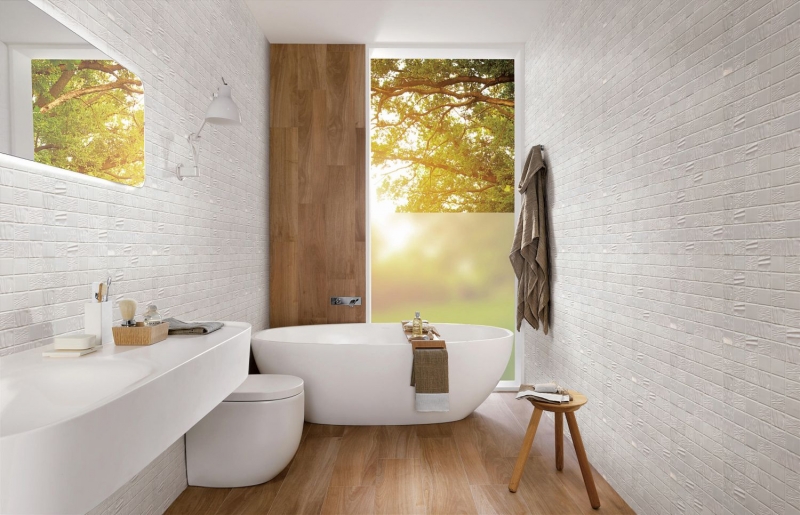 Muestra de mano mosaico de cerámica Kanaan blanco liso mosaico azulejo pared azulejo backsplash cocina baño MOS14-0101_m