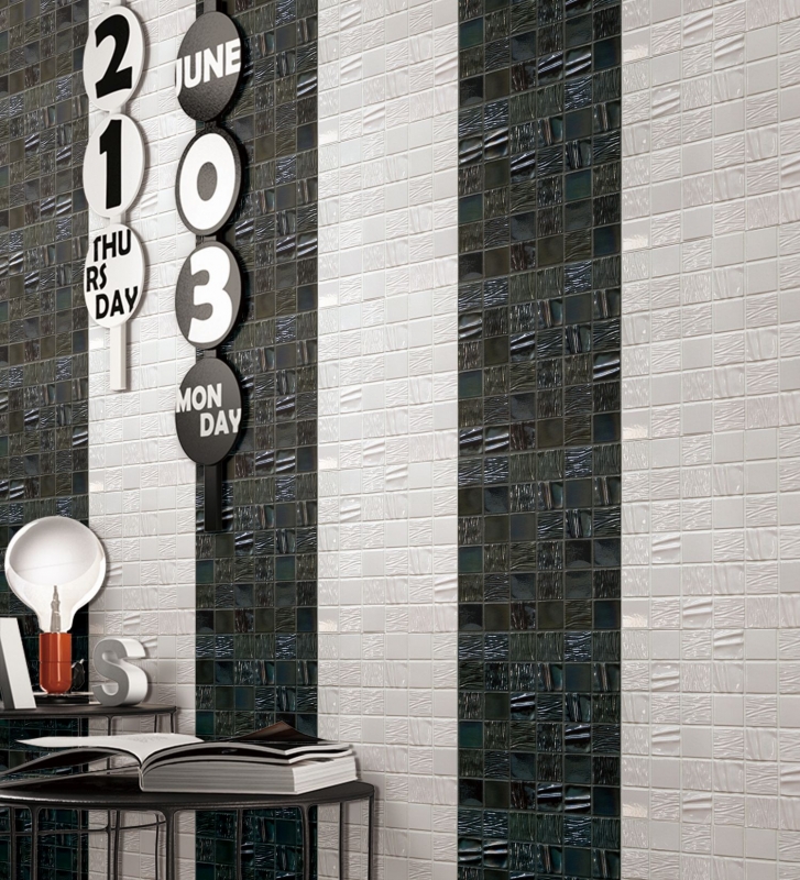 Muestra de mano mosaico de cerámica Kanaan negro mosaico azulejo pared azulejo backsplash cocina baño MOS14-0003_m