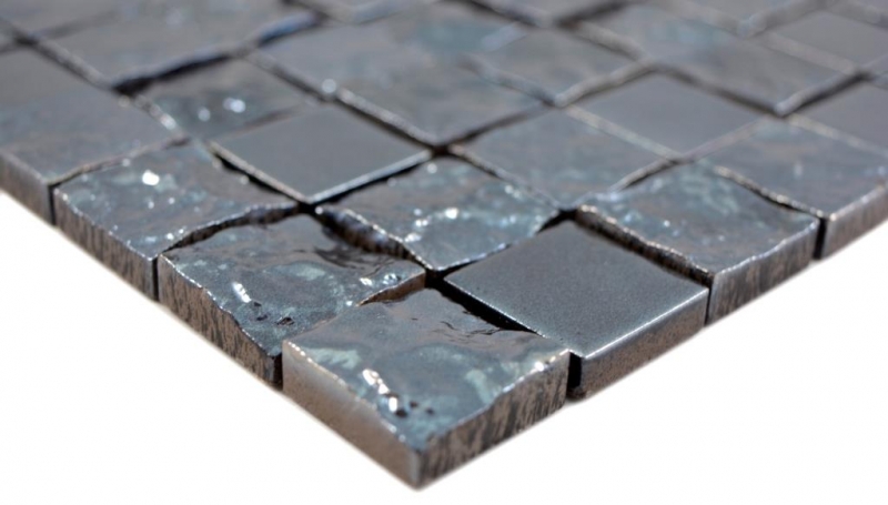 Muestra de mano mosaico de cerámica Baku negro mosaico azulejo pared azulejo backsplash cocina baño MOS18-0303_m