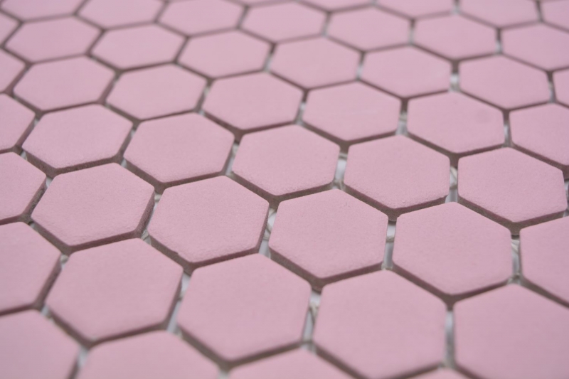 Muestra de mano cerámica mosaico hexágono rosa antiguo R10B plato de ducha azulejo suelo mosaico azulejo cocina baño MOS11H-1111-R10_m