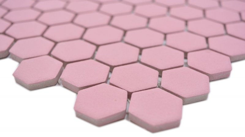Muestra de mano cerámica mosaico hexágono rosa antiguo R10B plato de ducha azulejo suelo mosaico azulejo cocina baño MOS11H-1111-R10_m