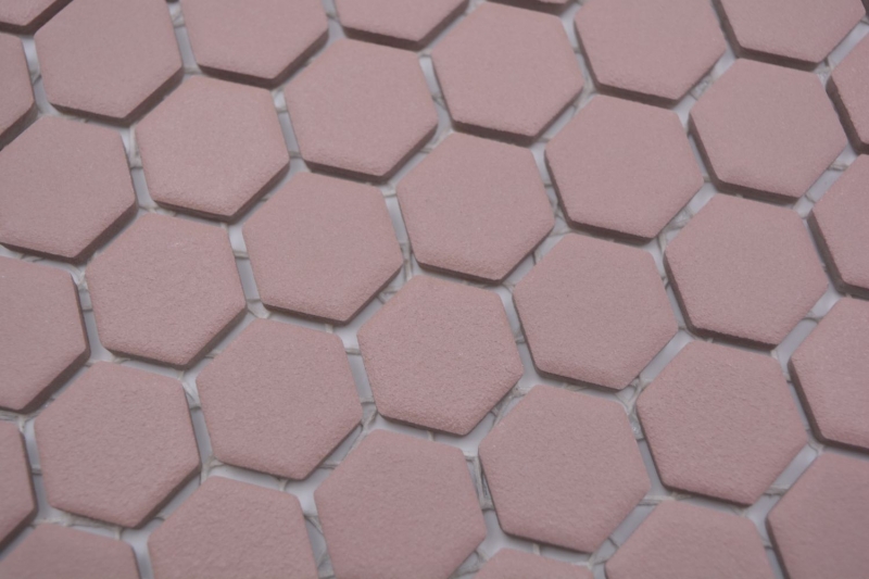 Muestra de mano cerámica mosaico hexágono clinker rojo R10B plato de ducha azulejo suelo mosaico azulejo cocina baño MOS11H-0900-R10_m