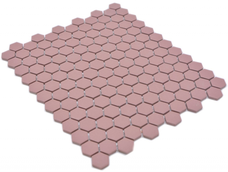 Muestra de mano cerámica mosaico hexágono clinker rojo R10B plato de ducha azulejo suelo mosaico azulejo cocina baño MOS11H-0900-R10_m