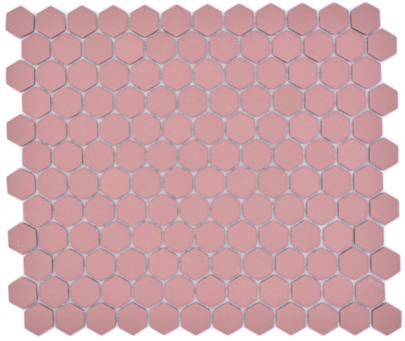Muestra de mano cerámica mosaico hexágono clinker rojo R10B plato de ducha azulejo suelo mosaico azulejo cocina baño MOS11H-0900-R10_m