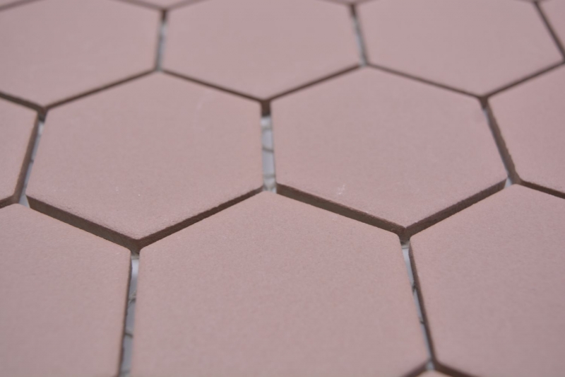 Muestra de mano cerámica mosaico hexágono clinker rojo R10B plato de ducha azulejo suelo mosaico azulejo cocina baño MOS11H-0099-R10_m