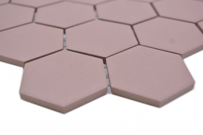Muestra de mano cerámica mosaico hexágono clinker rojo R10B plato de ducha azulejo suelo mosaico azulejo cocina baño MOS11H-0099-R10_m