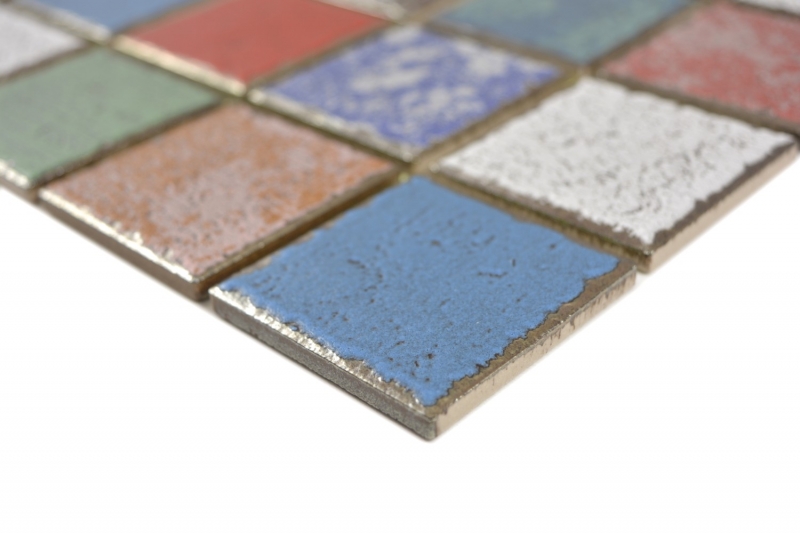 Muestra de mano mosaico de cerámica vintage retro aspecto usado mosaico azulejo pared azulejo backsplash cocina baño MOS24-1234_m