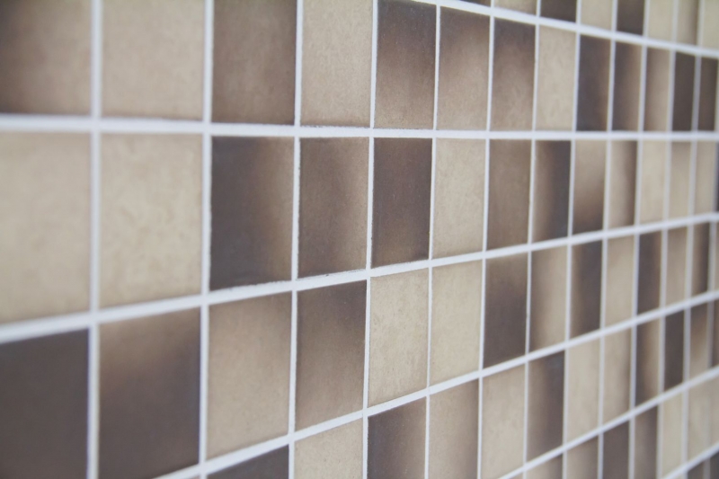 Muestra de mano mosaico de azulejos de cerámica MARRON BEIGE MIX SLIP-SIDE SLIP-SIDE MOS16-1211-R10_m
