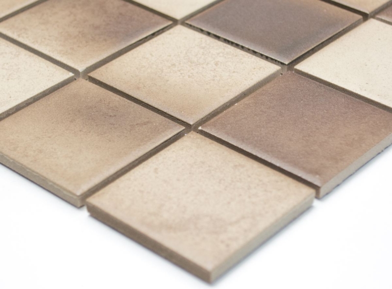Muestra de mano mosaico de azulejos de cerámica MARRON BEIGE MIX SLIP-SIDE SLIP-SIDE MOS16-1211-R10_m