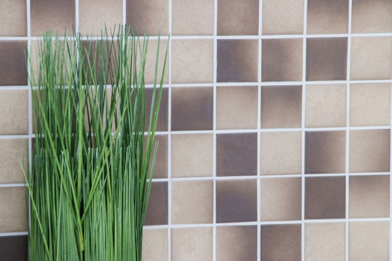 Muestra de mano mosaico de azulejos de cerámica MARRON BEIGE MIX SLIP-SIDE SLIP-SIDE MOS16-1211-R10_m