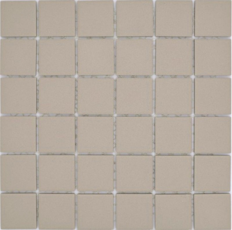 Muestra de mano azulejo de mosaico de cerámica beige claro magnolia sin esmaltar RUTSCHEMMEND MOS14B-1211-R10_m