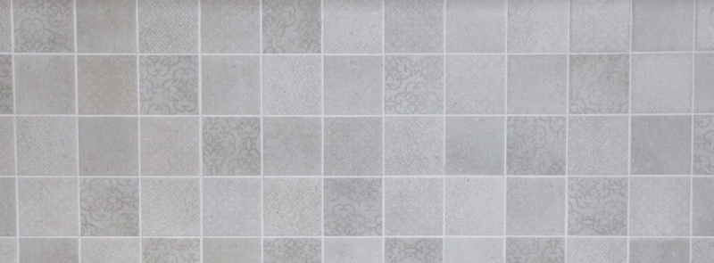 Retro vintage azulejos de mosaico de cerámica gris cocina splashback MOS22-CELLO_f | 10 esteras de mosaico