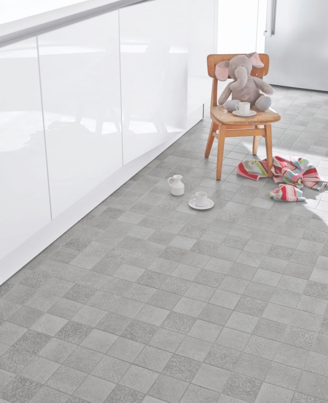 Retro vintage azulejos de mosaico de cerámica gris cocina splashback MOS22-CELLO_f | 10 esteras de mosaico