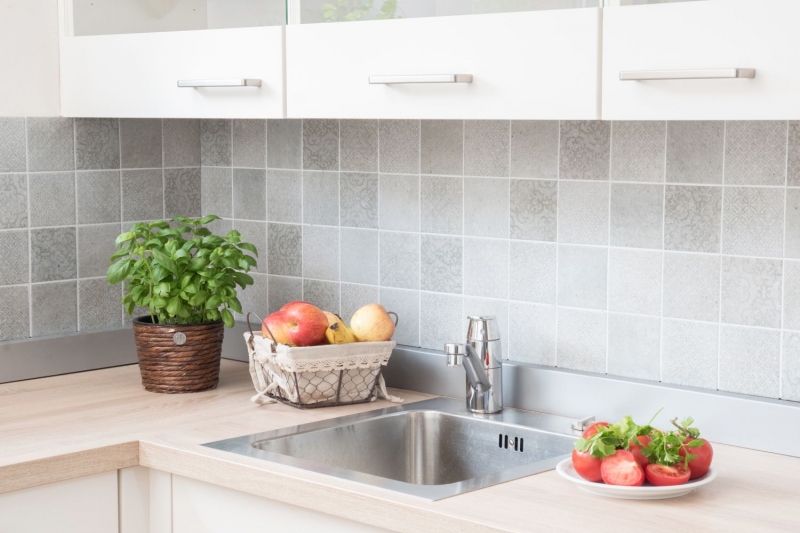 Retro vintage azulejos de mosaico de cerámica gris cocina splashback MOS22-CELLO_f | 10 esteras de mosaico