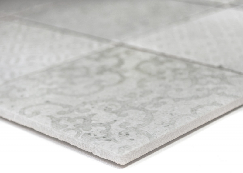 Retro vintage azulejos de mosaico de cerámica gris cocina splashback MOS22-CELLO_f | 10 esteras de mosaico