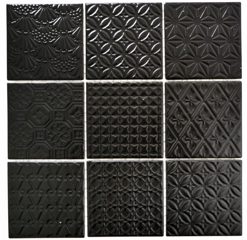 Retro vintage mosaico azulejo backsplash cocina backsplash negro Spirit negro MOS22B-1403_f | 10 esteras de mosaico