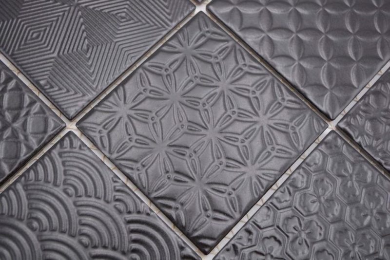 Retro vintage mosaico azulejo backsplash cocina backsplash negro Spirit negro MOS22B-1403_f | 10 esteras de mosaico