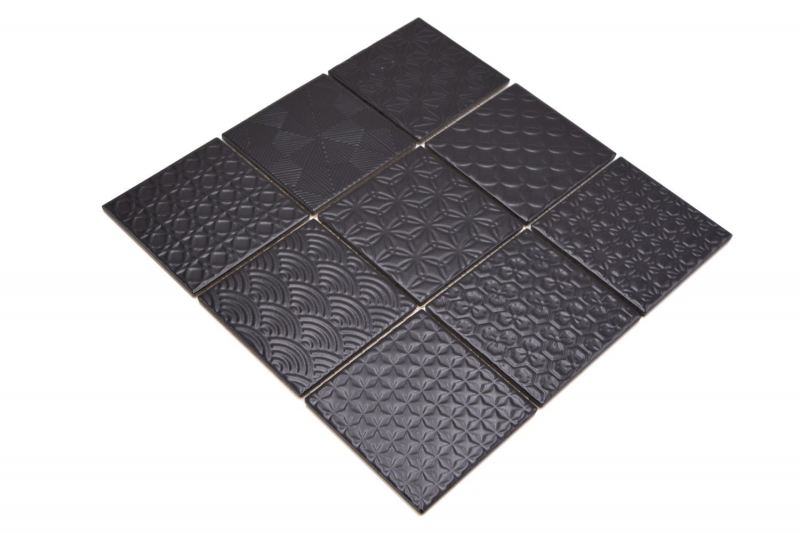 Retro vintage mosaico azulejo backsplash cocina backsplash negro Spirit negro MOS22B-1403_f | 10 esteras de mosaico