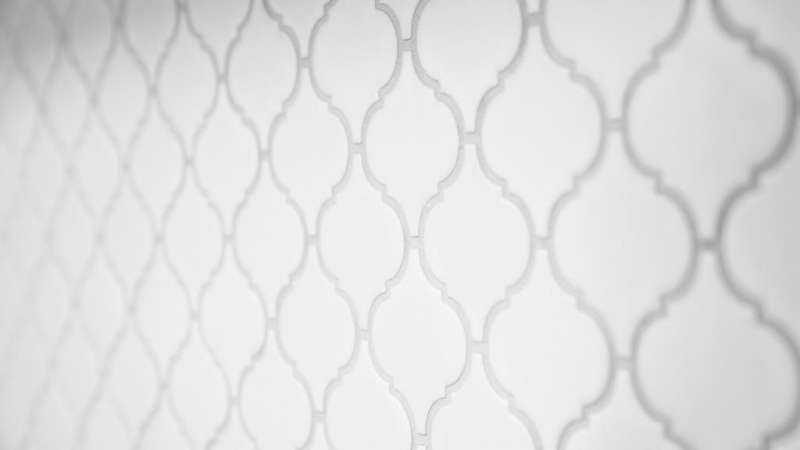 Retro vintage azulejos de mosaico de cerámica florentino blanco mate MOS13-11WM_f | 10 esteras de mosaico