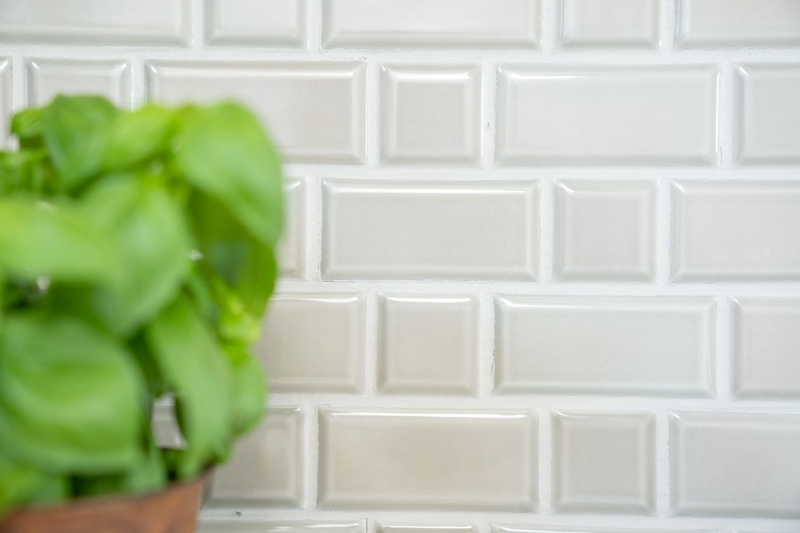 Metro Subway azulejos de mosaico de cerámica gris azulejo backsplash pared de la cocina MOS26WM-0202_f | 10 esteras de mosaico