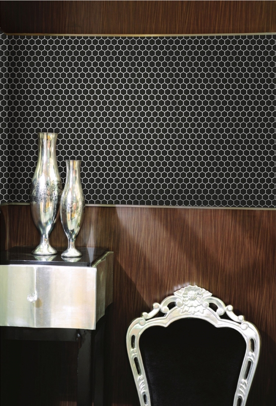 Azulejos de mosaico de cerámica hexágono negro mate ducha salpicaduras azulejo backsplash MOS11A-0311_f | 10 esteras de mosaico
