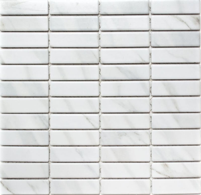 Mosaico de azulejos de cerámica barras de piedra mirada blanco azulejo backsplash cocina MOS24-STSO01_f | 10 esteras de mosaico