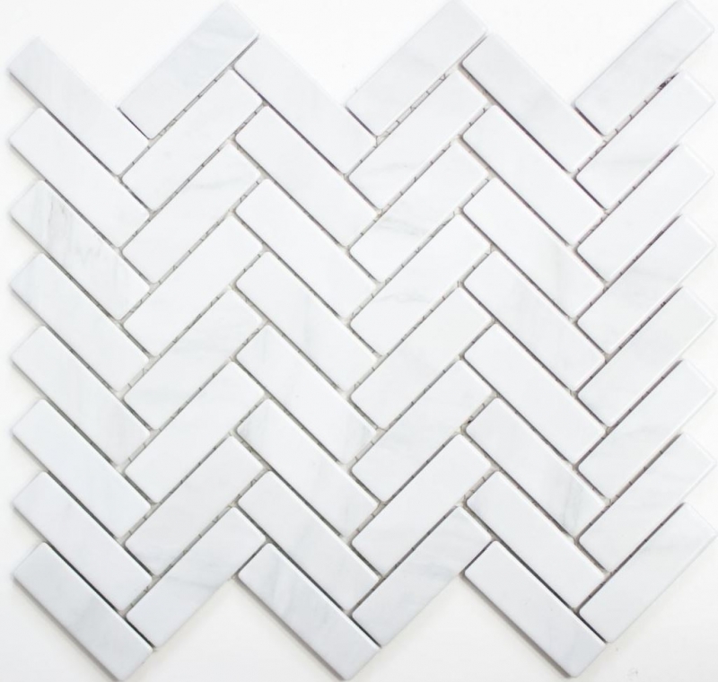 Mosaico de azulejos de cerámica en espiga efecto piedra blanco azulejos backsplash cocina MOS24-SO10_f | 10 esteras de mosaico