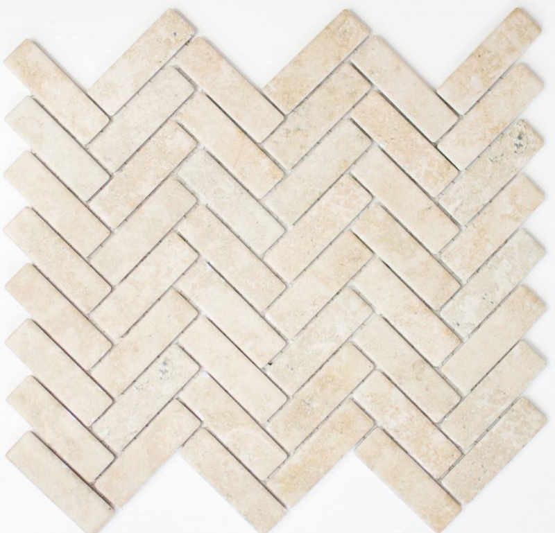 Mosaico de azulejos de cerámica en espiga aspecto de piedra de color beige claro azulejos backsplash cocina MOS24-SO54_f | 10 esteras de mosaico