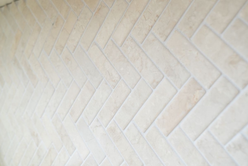 Mosaico de azulejos de cerámica en espiga aspecto de piedra de color beige claro azulejos backsplash cocina MOS24-SO54_f | 10 esteras de mosaico
