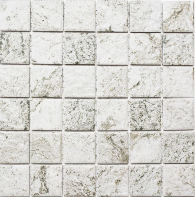 Mosaico de azulejos de piedra natural aspecto gris beige estructura azulejo backsplash MOS16-HWA4LG_f | 10 esteras de mosaico