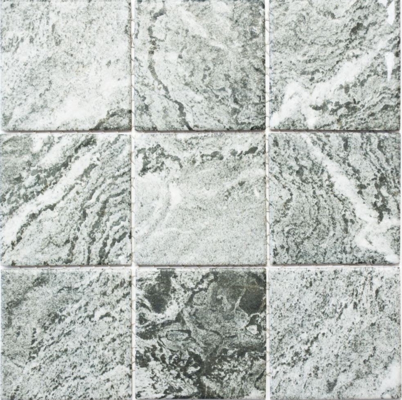 Mosaico de azulejos de cerámica efecto piedra estructura gris azulejos backsplash cocina MOS22-HWA9GY_f | 10 esteras de mosaico
