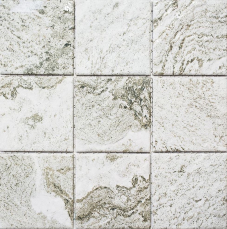 Mosaico de azulejos de cerámica de piedra mirada estructura gris claro azulejos backsplash cocina MOS22-HWA9LG_f | 10 esteras de mosaico
